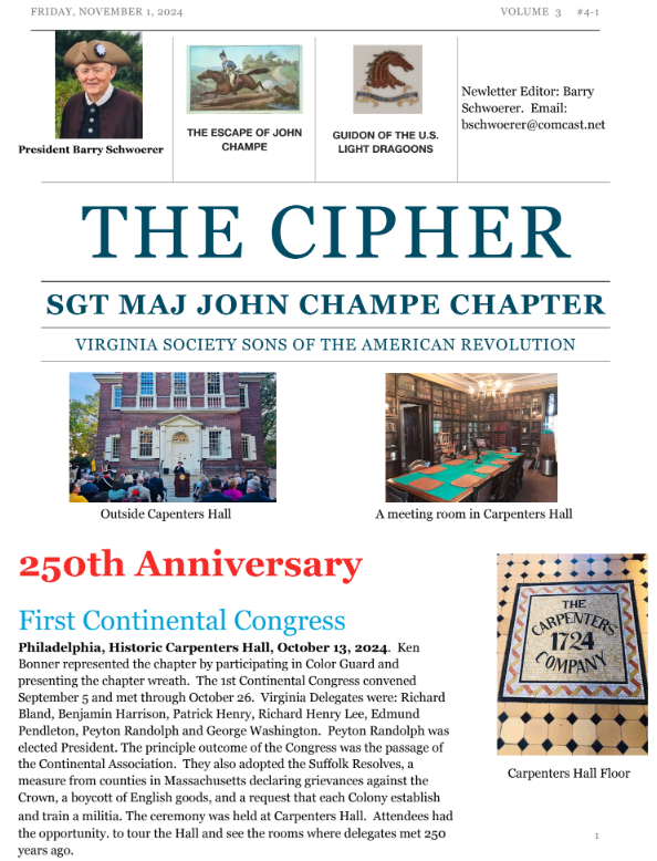 Cover page of the October 2024 newsletter